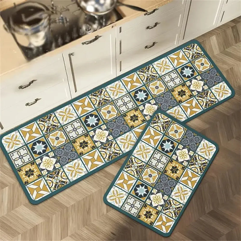 Tapetes Antiderrapantes para Cozinha e Sala de Estar: Tapete de Área Longa para Cozinha, Tapete de Chão para Entrada, Decoração de Casa, Tapete para Porta de Entrada - Alfombra Tapis