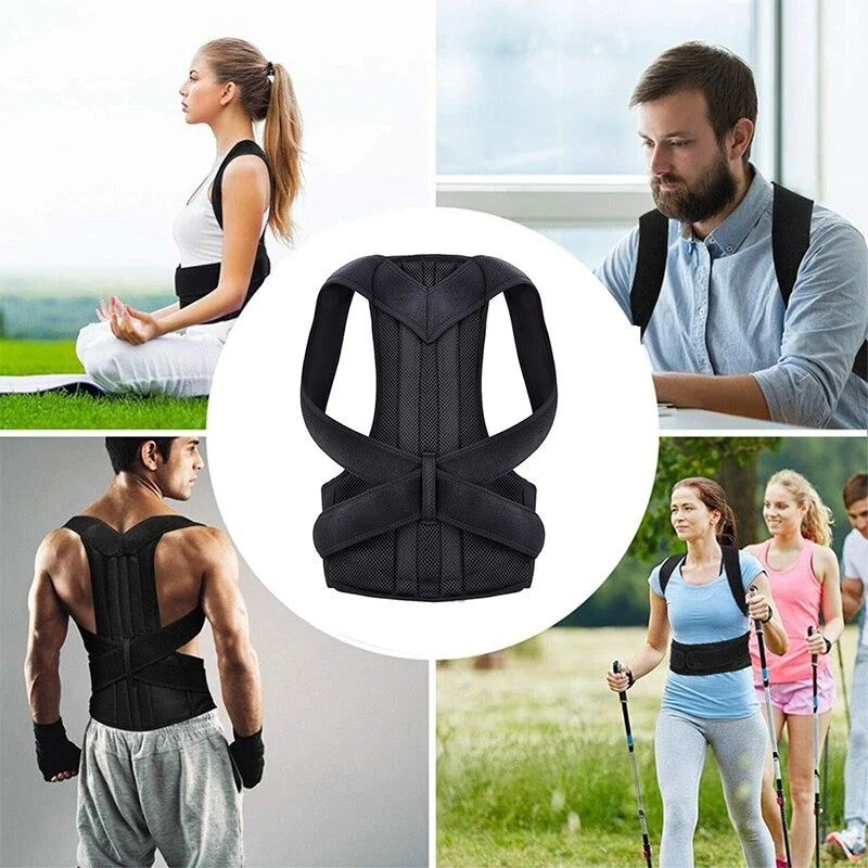 Cinto reforçado coluna lombar postura corrector colete ajustável volta suporte cinta ombro coluna cinta pescoço maca trainer