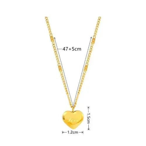 Coração De Pêssego, Corrente Da Colavícula Do Amor, Presentes De Férias, Senhora, 1Pc
