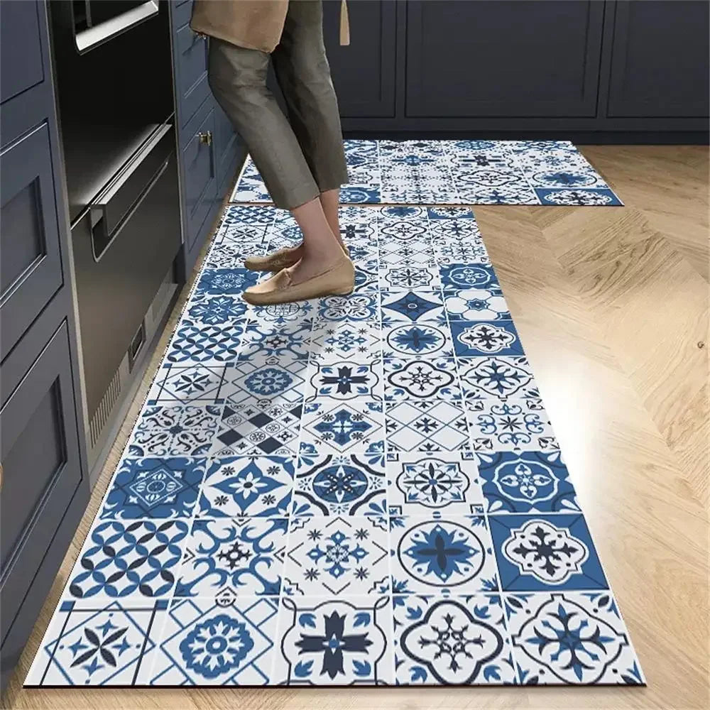 Tapetes Antiderrapantes para Cozinha e Sala de Estar: Tapete de Área Longa para Cozinha, Tapete de Chão para Entrada, Decoração de Casa, Tapete para Porta de Entrada - Alfombra Tapis