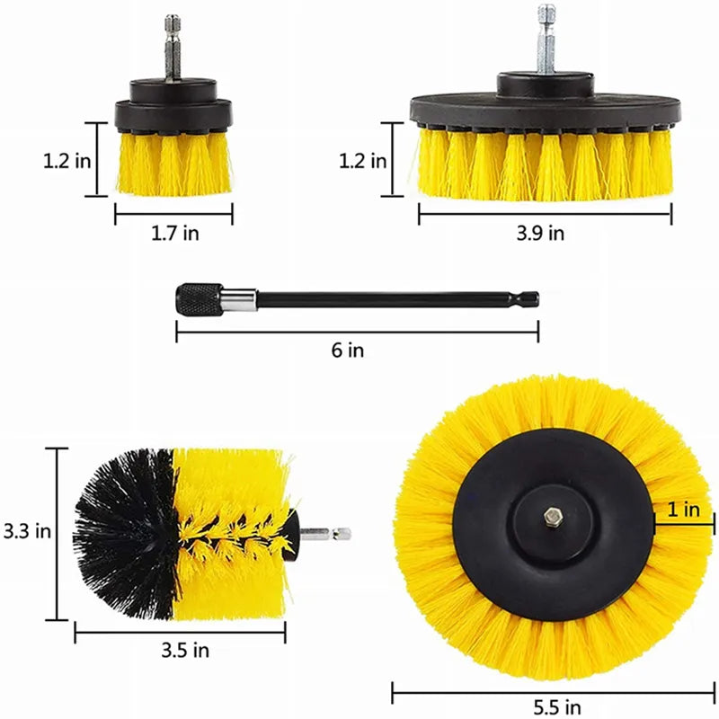 Kit Elétrico de Escova para Furadeira - Limpeza Potente para Tapetes, Banheiros, Superfícies, Banheiras, Móveis, Chuveiros, Azulejos, Pneus e Mais - Conjunto de 22 Peças