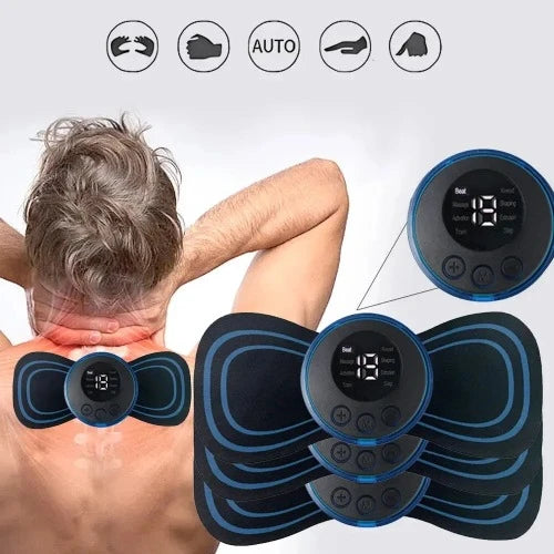 Kit de Massageador Elétrico EMS para Pescoço: Alívio da Fadiga e Relaxamento Doméstico com 8 Modos e 19 Níveis de Intensidade