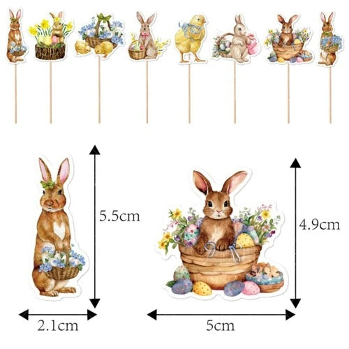 feliz Páscoa Coelhos, Sobremesa Toppers, Birthday Party, Cake Decoration Supply Easter Bunny Cupcake Toppers para crianças,