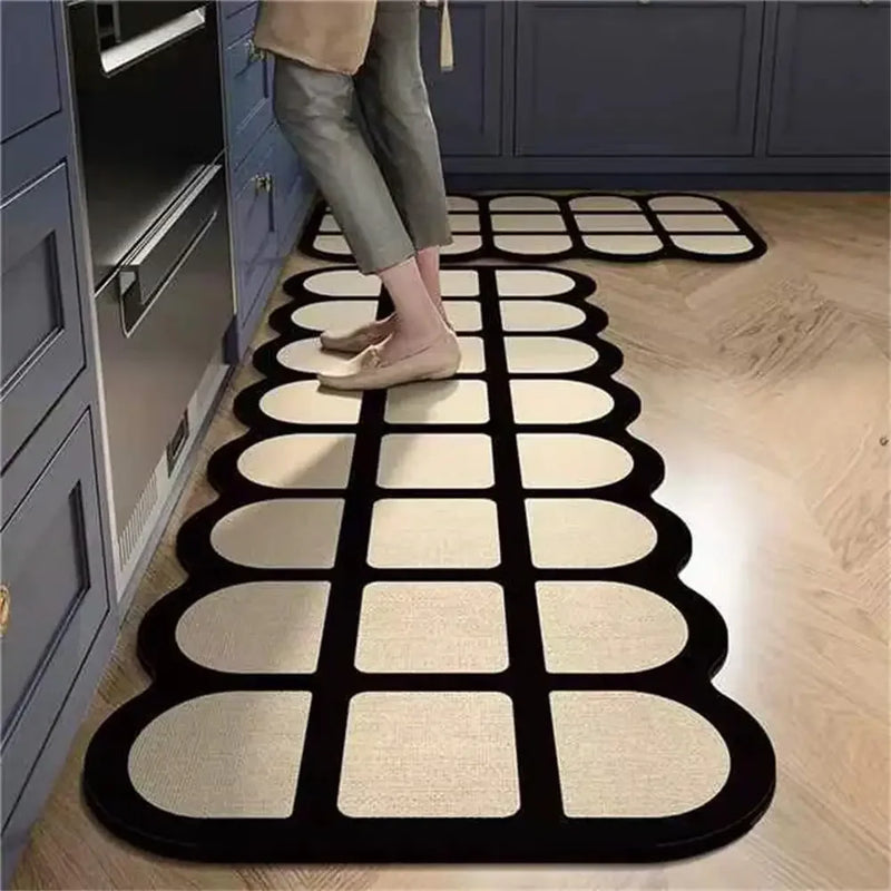 Tapetes Antiderrapantes para Cozinha e Sala de Estar: Tapete de Área Longa para Cozinha, Tapete de Chão para Entrada, Decoração de Casa, Tapete para Porta de Entrada - Alfombra Tapis