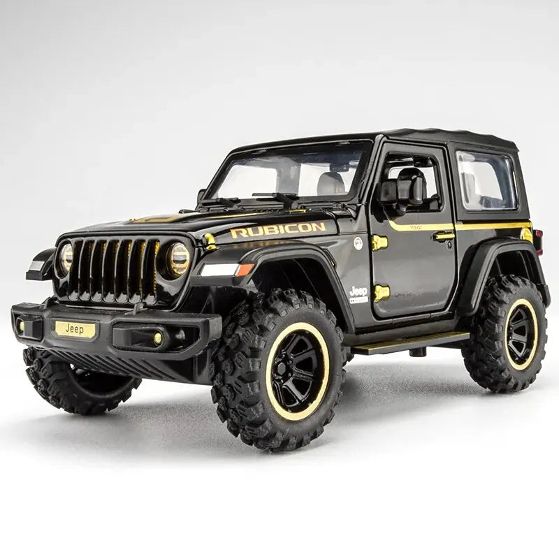 Off-Road 7 Door Wrangler Diecast Toy Car Model, Metal Alloy Vehicle, Portas abertas, Luz, Escala 1:32, Crianças, Meninos, Meninas, Adulto