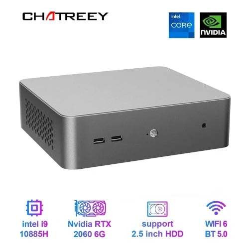 Mini PC para Jogos Chatreey-G1 - Intel Core i9, Nvidia GTX1650TI