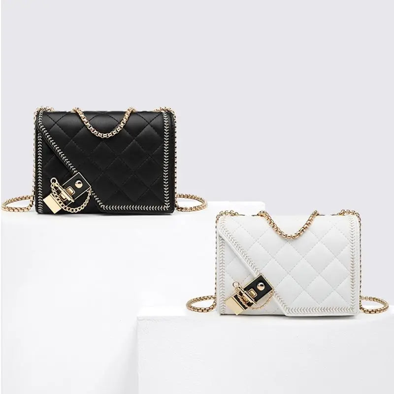 OEING-Bolsa de Ombro de Couro Luxo com Corrente Geométrica para Mulheres, Bolsas Pequenas para Senhoras, Bolsas Noite, Embreagem De Casamento, Designer, 2021