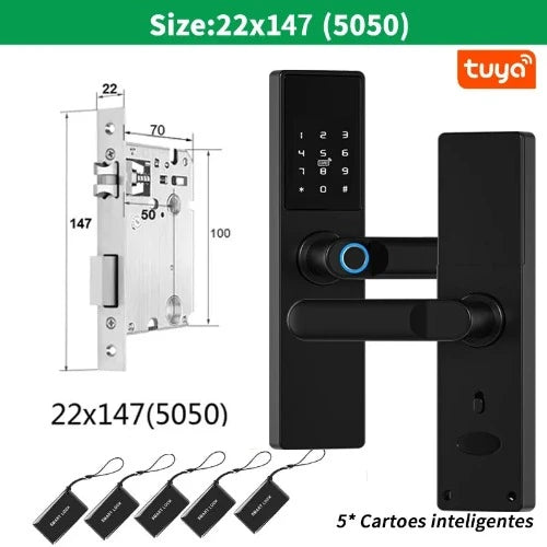 Trava de Porta Eletrônica Tuya WiFi com Aplicativo de Trava Digital Inteligente para Desbloqueio Remoto