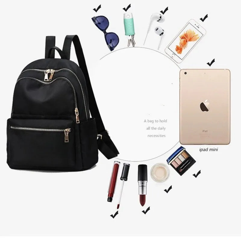 Mochila Oxford tecido para as mulheres, grande capacidade saco do curso casual, moda