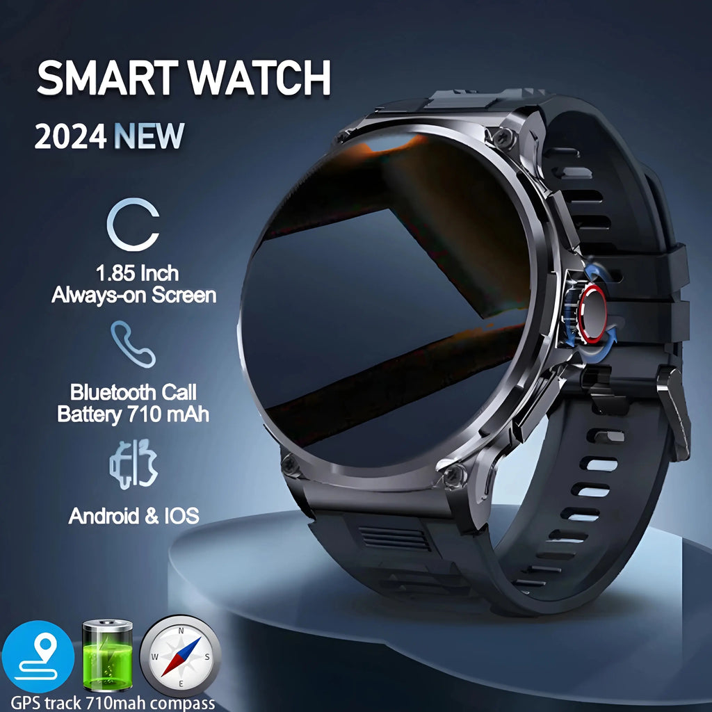 Smartwatch 1.85” Ultra HD com GPS, Bluetooth, Bateria 710mAh e Recursos Fitness – Compatível com Huawei e Xiaomi