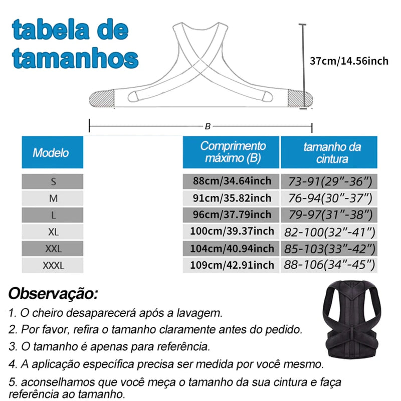 Cinto reforçado coluna lombar postura corrector colete ajustável volta suporte cinta ombro coluna cinta pescoço maca trainer