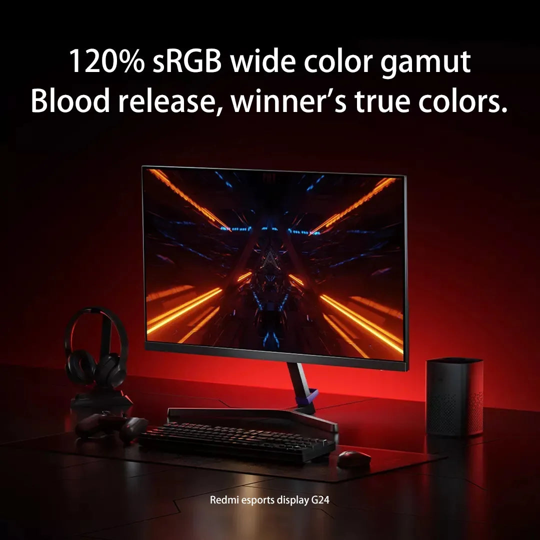 Monitor para Jogos Xiaomi Redmi G24: Tela Ultra-Alta 165Hz, Cores Wide Color 120% sRGB, HDR 10, Cabo HDMI de 3 Metros