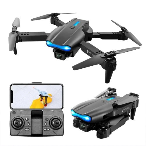 E99 Dobrável Quadcopter Drone, Controle Remoto Handle, Quatro Axis Aircraft, HD 4K Fotografia, UAV Altitude Fixação