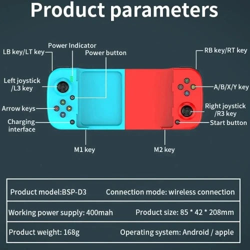 Gamepad Telescópico Para Apple IOS Android PUBG Switch PS4 Stretch Wireless BT 5.0 Telefone Eat Chicken Game Controller Joystick