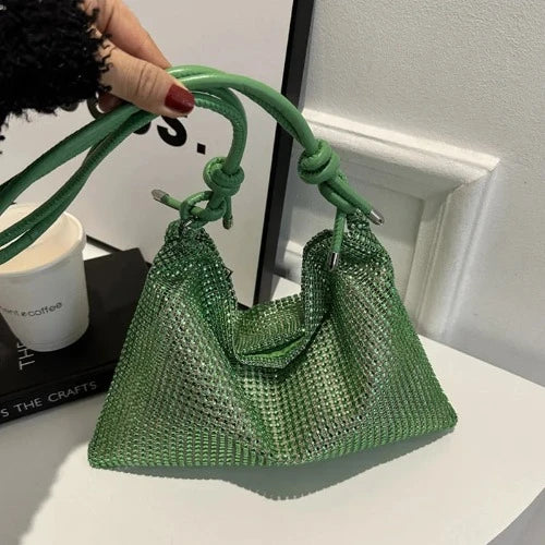 Bolsa de tecido brilhante para mulheres, bolsa tiracolo retrô de grande capacidade, moda casual, simples, novo, primavera