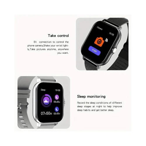 Smartwatch Android, o relógio inteligente para homens e mulheres, chamada bluetooth, oxigênio no sangue, pressão arterial, tela colorida, 1,44 polegad