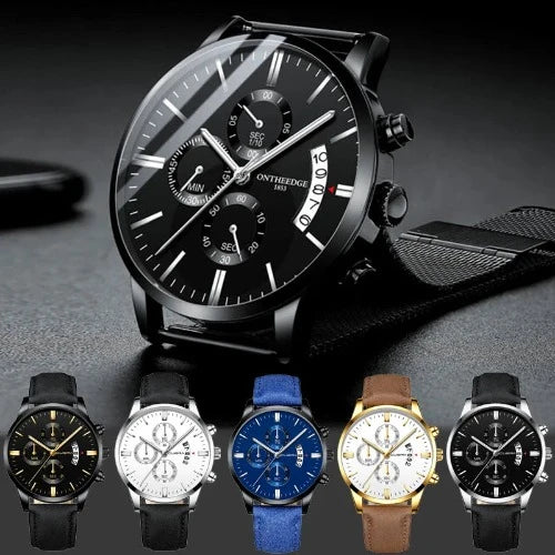 Relógio de quartzo de luxo masculino, relogio pulseira de couro