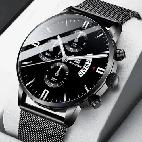 Relógio de quartzo de luxo masculino, relogio pulseira de couro