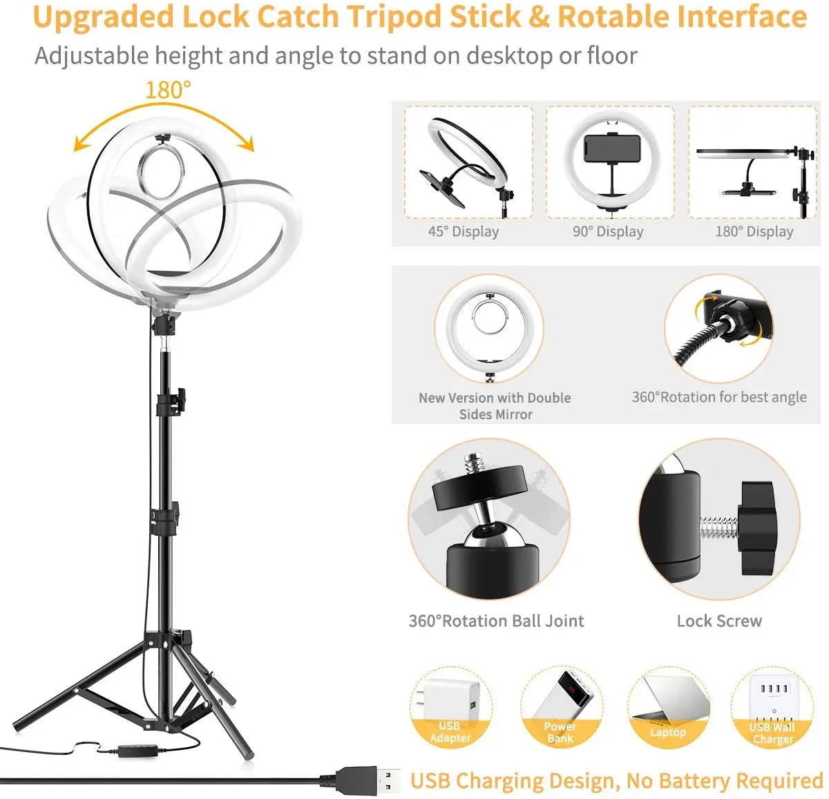 Kit de Iluminação para Selfies: Anel de Luz LED, Tripé e Suporte de Celular - Acessório Essencial para Fotografia e Vídeos!
