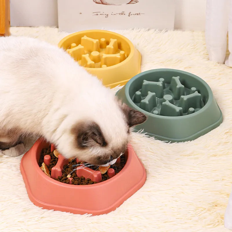 Slow Food Bowl para cães pequenos, à prova de entupimento, tigelas de alimentação para animais de estimação Slow Eating, cachorro e gatos antiderrapantes, placa PP para alimentos