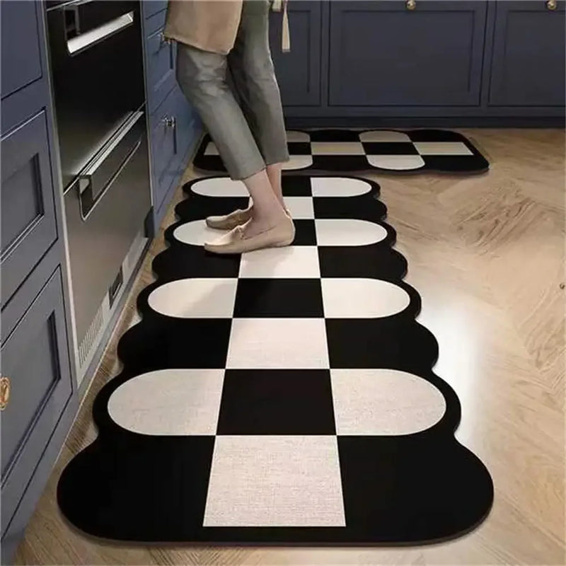 Tapetes Antiderrapantes para Cozinha e Sala de Estar: Tapete de Área Longa para Cozinha, Tapete de Chão para Entrada, Decoração de Casa, Tapete para Porta de Entrada - Alfombra Tapis