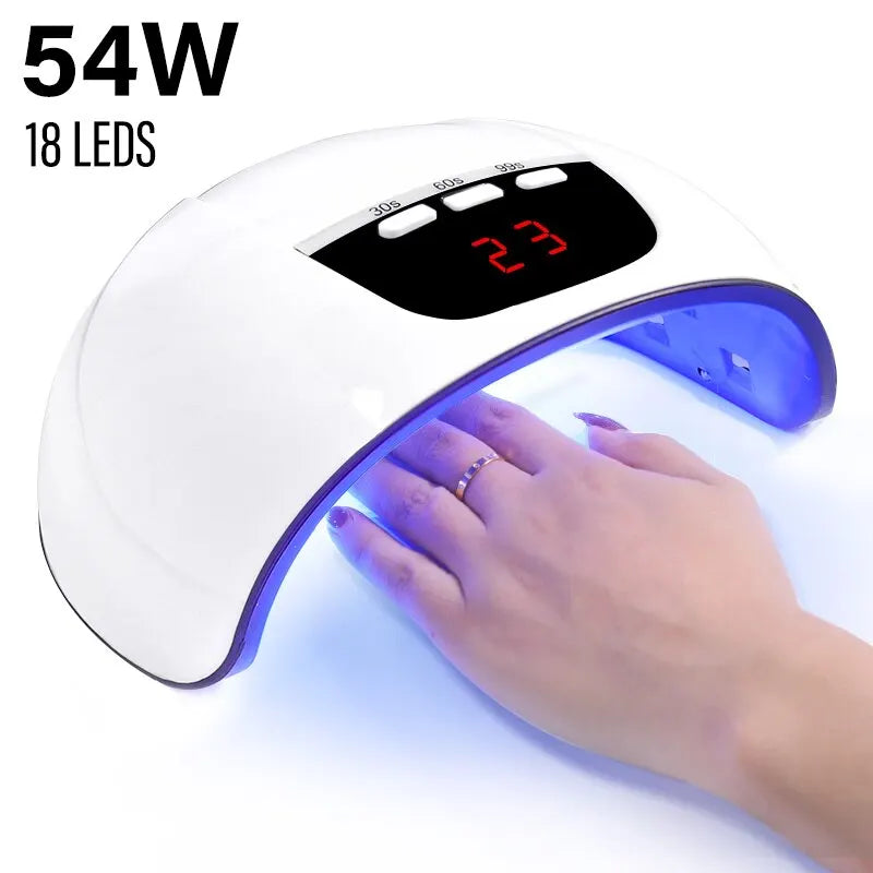 Secador de unhas profissional com Sensor Infravermelho, Manicure Lâmpada para cura rápida Todos Gel UV, Secador de unhas polonês, Ferramentas do salão, 18LEDs