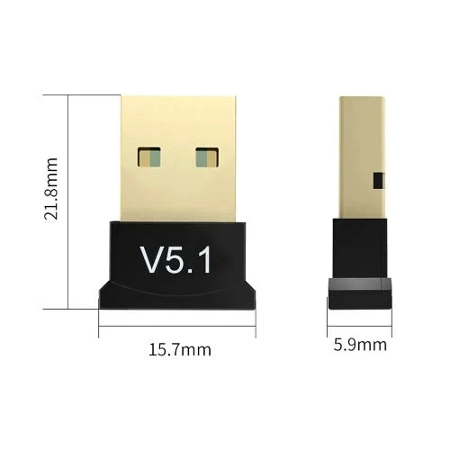 Adaptador USB Bluetooth 5.3: Transmissor e Receptor sem Fio para PC e Laptop