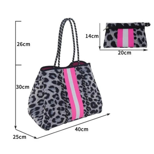 Bolsa de praia de neoprene feminina, bolsa de ombro de grande capacidade, bolsa de viagem impermeável, bolsa de ginástica para férias, feminina, verão