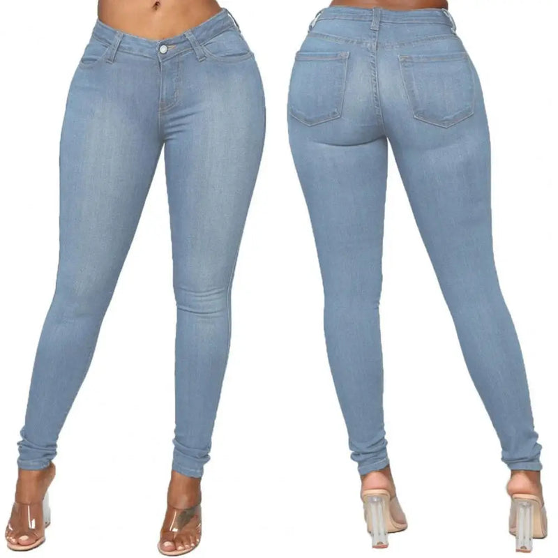 Slim Fit Resistente Ao Desgaste Calças Denim, Senhora Popular Jeans Skinny, Calça De Comprimento Do Tornozelo, Levantamento De Bunda