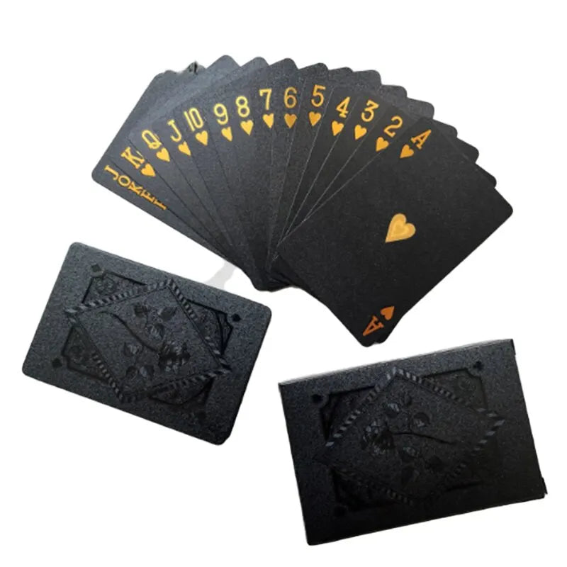 Baralho Cor Preto Ouro Playing Card Game Card Group Impermeável Poker Suit Magic Dmagic Pacote Board Game Gift Collection