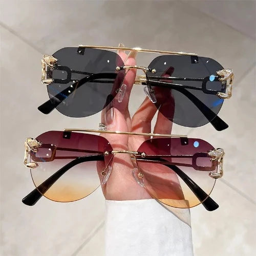 óculos de sol feminino luxo sem aro do vintage moda óculos lunette grandes tons soleil femme gafas de sol