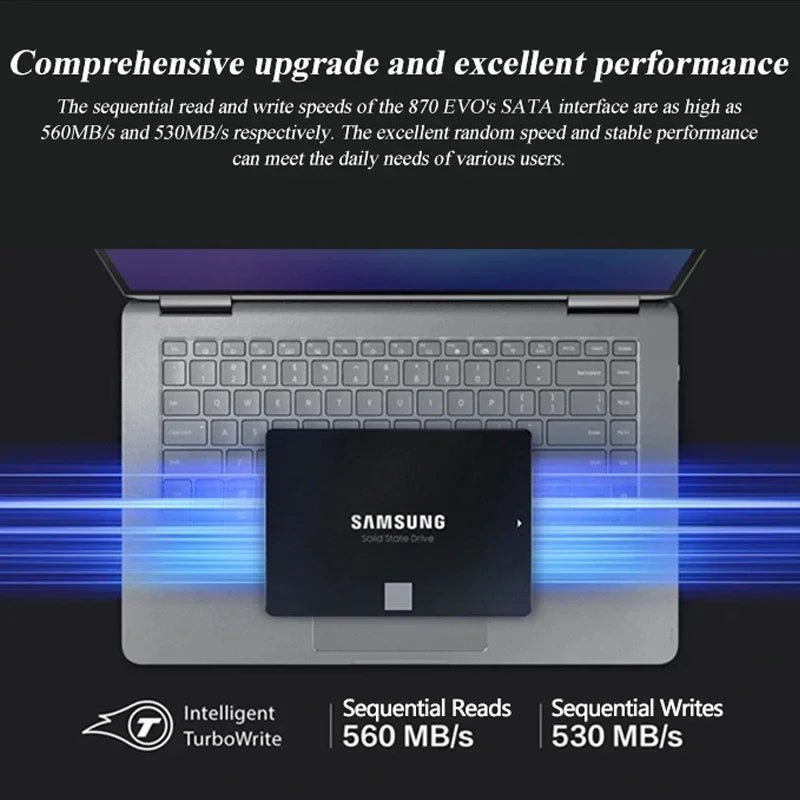 SAMSUNG SSD 870 EVO - Armazenamento Interno Rápido e Confiável (1TB, 2TB, 250GB, 500GB) | SATA3 2,5" para Laptops, Desktops e PCs