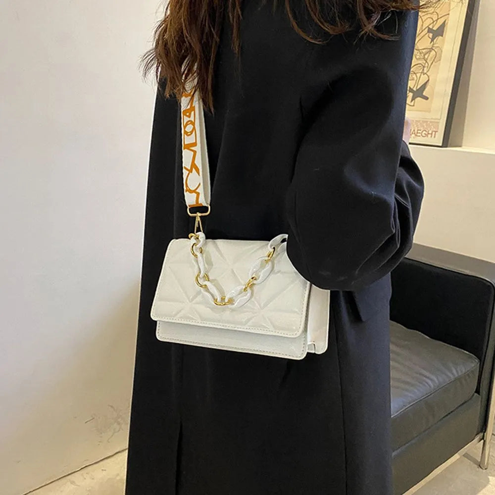 Grandes bolsas de ombro padrão de pedra para mulheres, couro PU, bolsas de cruzamento, bolsas rosa, Shopper bolsa de embreagem, correntes, inverno