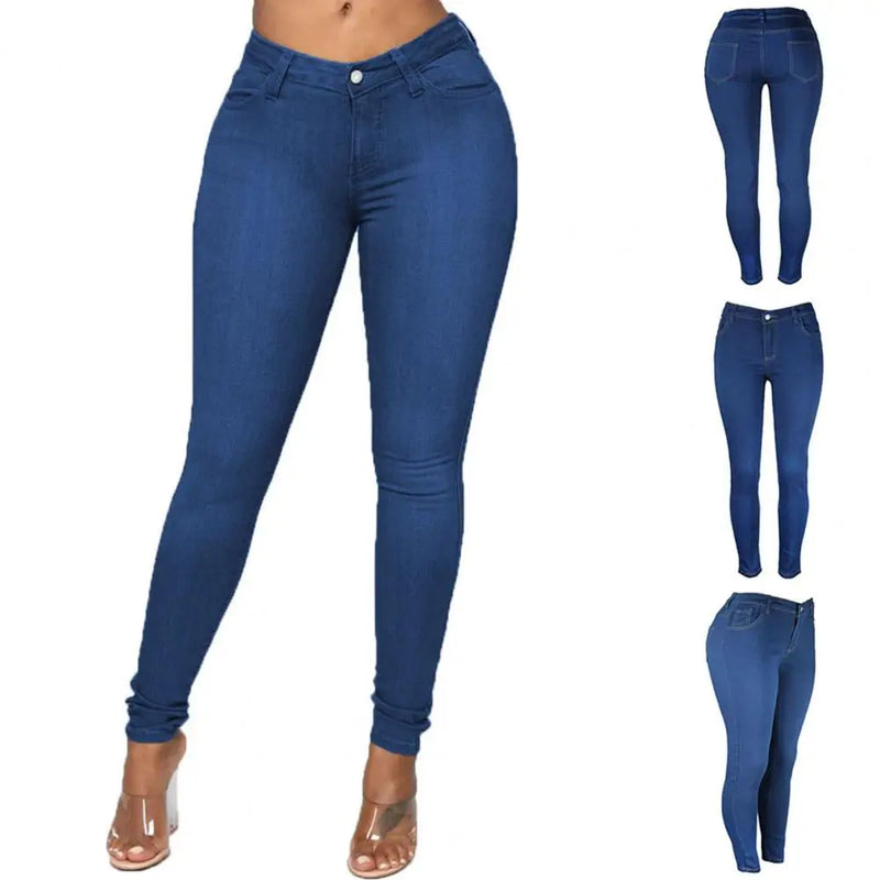 Slim Fit Resistente Ao Desgaste Calças Denim, Senhora Popular Jeans Skinny, Calça De Comprimento Do Tornozelo, Levantamento De Bunda