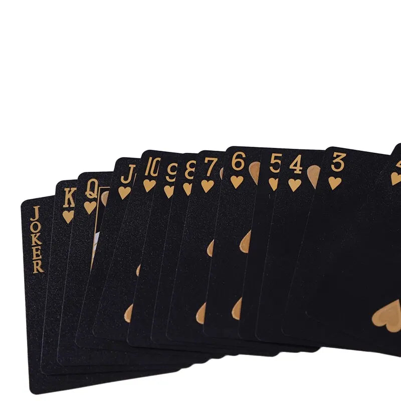 Baralho Cor Preto Ouro Playing Card Game Card Group Impermeável Poker Suit Magic Dmagic Pacote Board Game Gift Collection