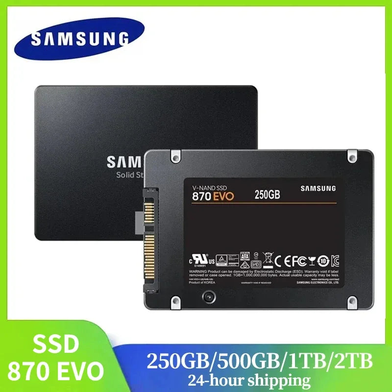 SAMSUNG SSD 870 EVO - Armazenamento Interno Rápido e Confiável (1TB, 2TB, 250GB, 500GB) | SATA3 2,5" para Laptops, Desktops e PCs