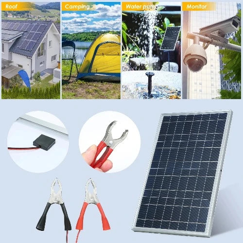 Célula solar Painel Fotovoltaico Power Bank com Jacaré, IP65 Resistência à água para Painel Solar, Camping Equipment, 600W