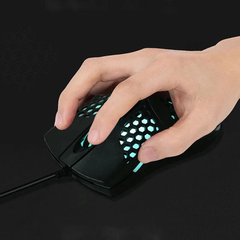 Mouse Óptico Com Fio USB RGB para Computador e Notebook