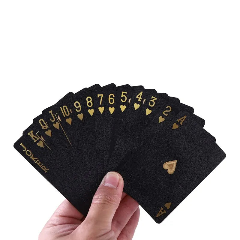 Baralho Cor Preto Ouro Playing Card Game Card Group Impermeável Poker Suit Magic Dmagic Pacote Board Game Gift Collection