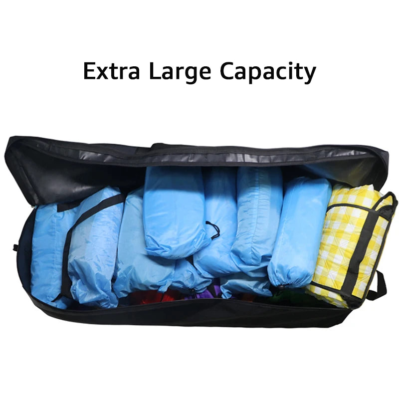 Mochila de armazenamento extra grande, Travel Gym Bag, Bolsa dobrável de acampamento ao ar livre, Tote de bagagem à prova d'água, 55L 100L 150L