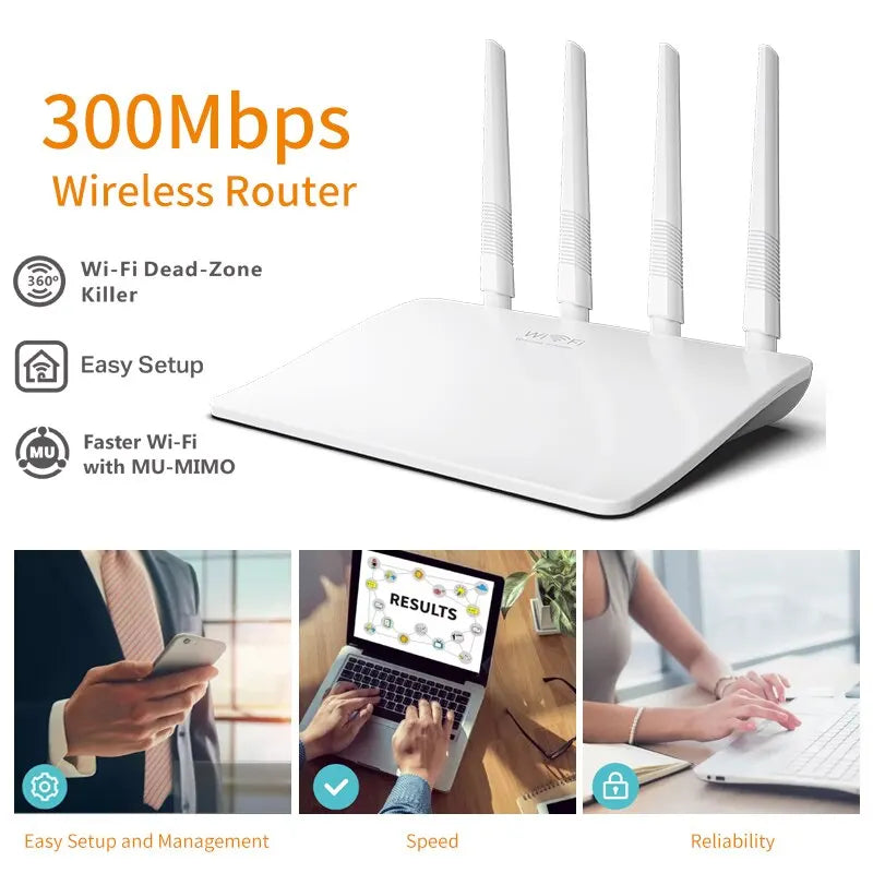 PIXLINK WR21Q: Repetidor de Faixa e Roteador WiFi 300Mbps com 4 Antenas