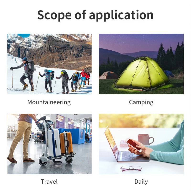 Banco de energia solar do telefone móvel, carregamento sem fio, grande capacidade, bateria externa, carregamento rápido para viagens e camping, 100000mAh
