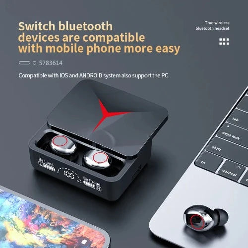 Headset M90 Sem Fio Bluetooth 5.3 Fones De Ouvido, Controle De Toque, Fones De Ouvido, Estéreo HIFI, Redução De Ruído, Fones De Ouvido Com Microfone