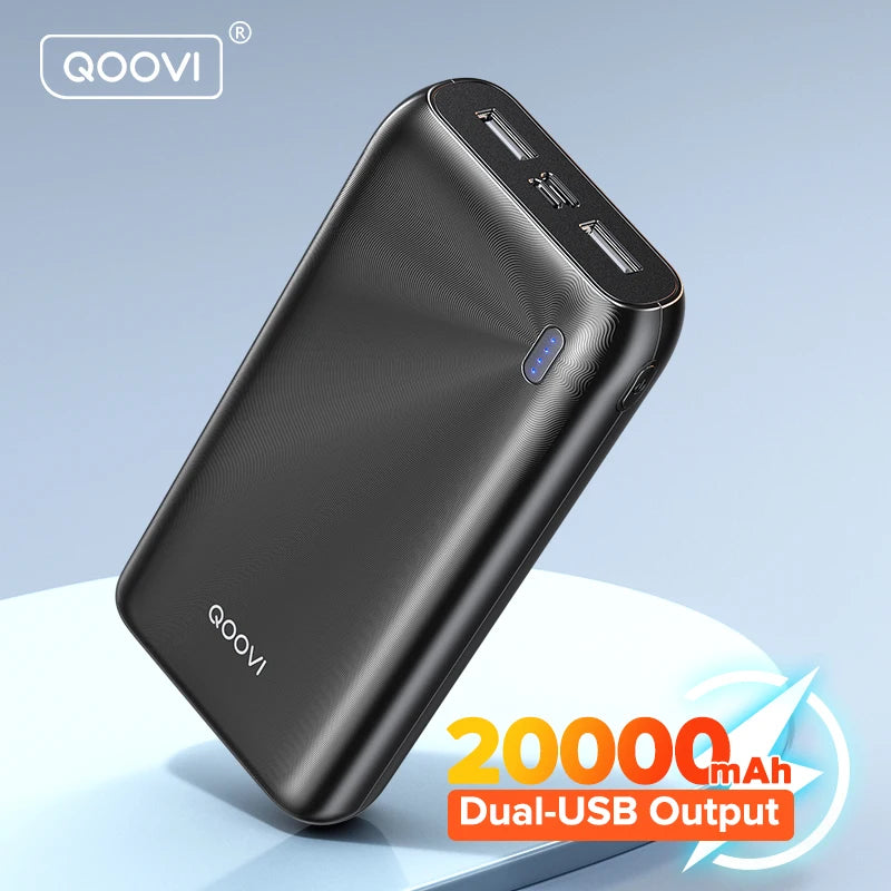 Qoovi-Carregador portátil ultra-fino, banco de potência 20000mAh, bateria externa para iPhone 15, Xiaomi, Samsung, Huawei, 10000 mAh