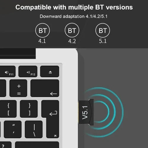 Adaptador USB Bluetooth 5.3: Transmissor e Receptor sem Fio para PC e Laptop