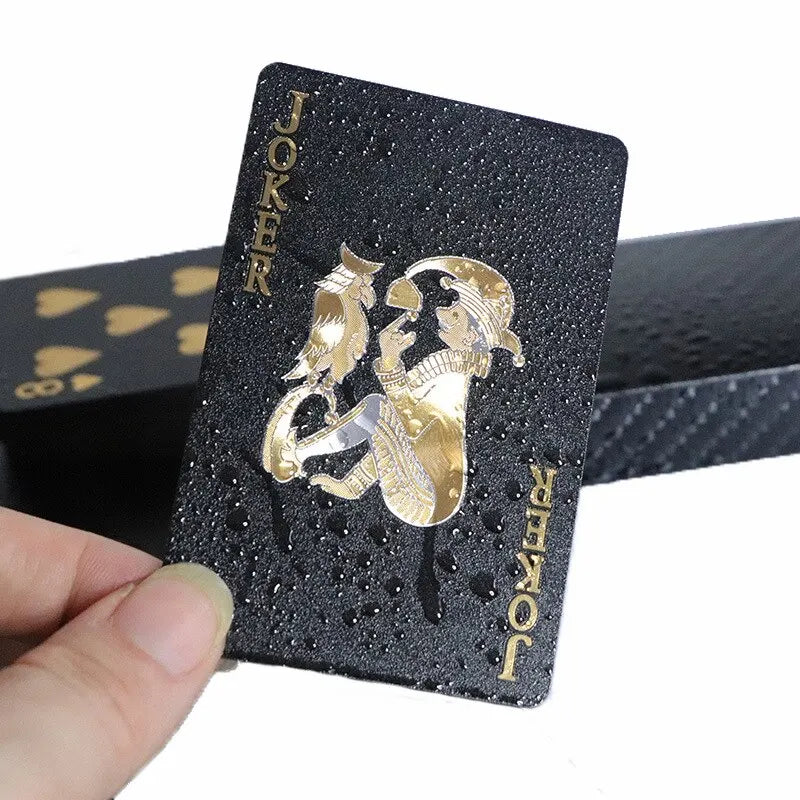 Baralho Cor Preto Ouro Playing Card Game Card Group Impermeável Poker Suit Magic Dmagic Pacote Board Game Gift Collection